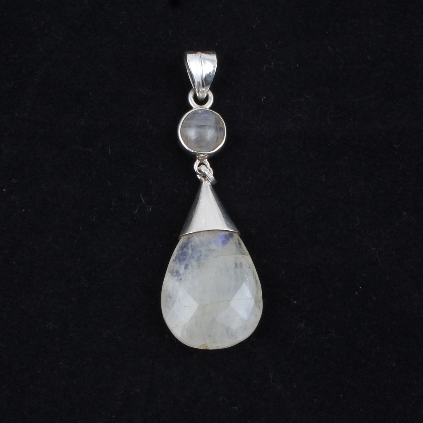 Drop Rainbow Moonstone Pendant Handmade 925 Sterling Silver Gemstone Pendant