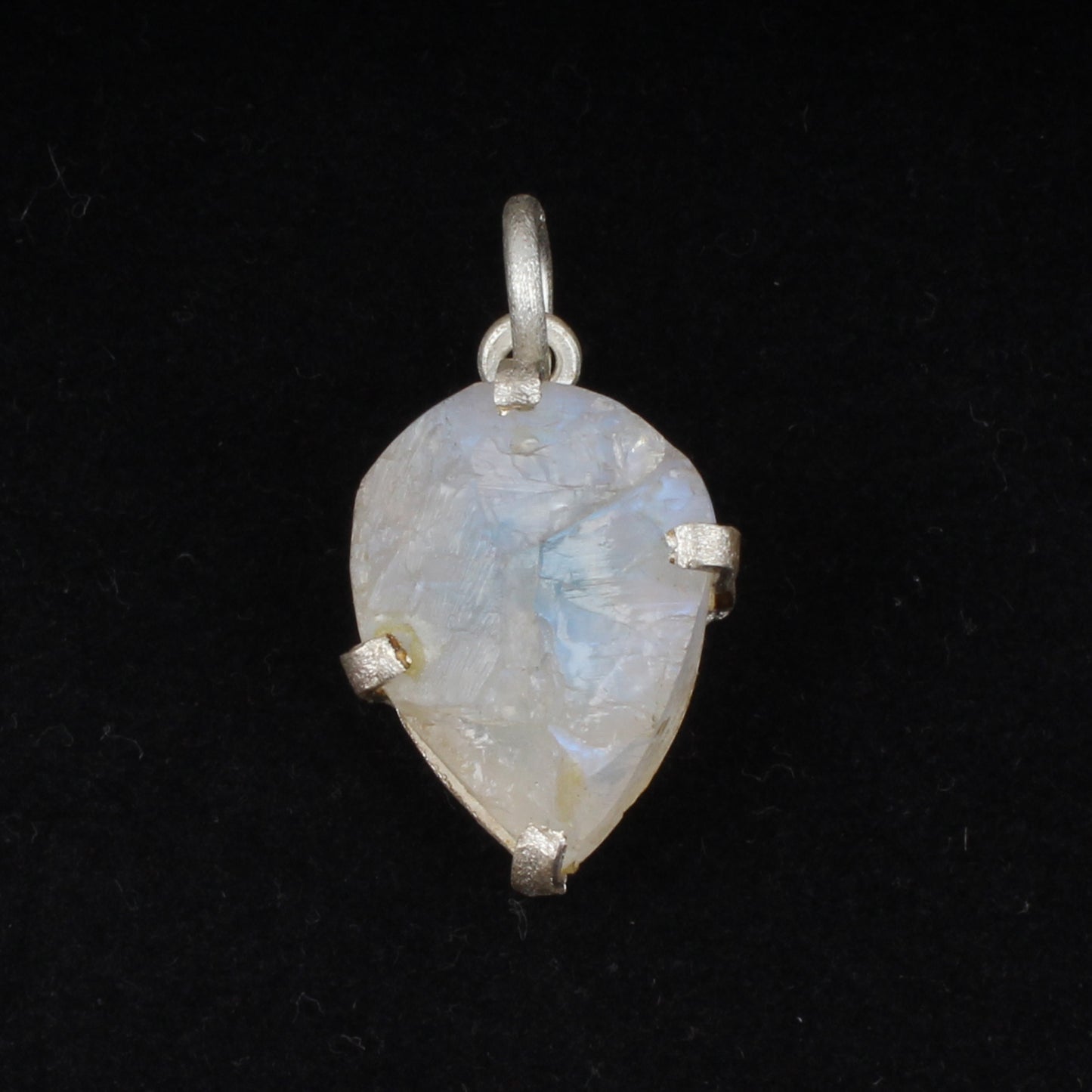Rough Rainbow Moonstone Pendant Handmade 925 Sterling Silver Prong Setting Natural Raw Gemstone Pendant