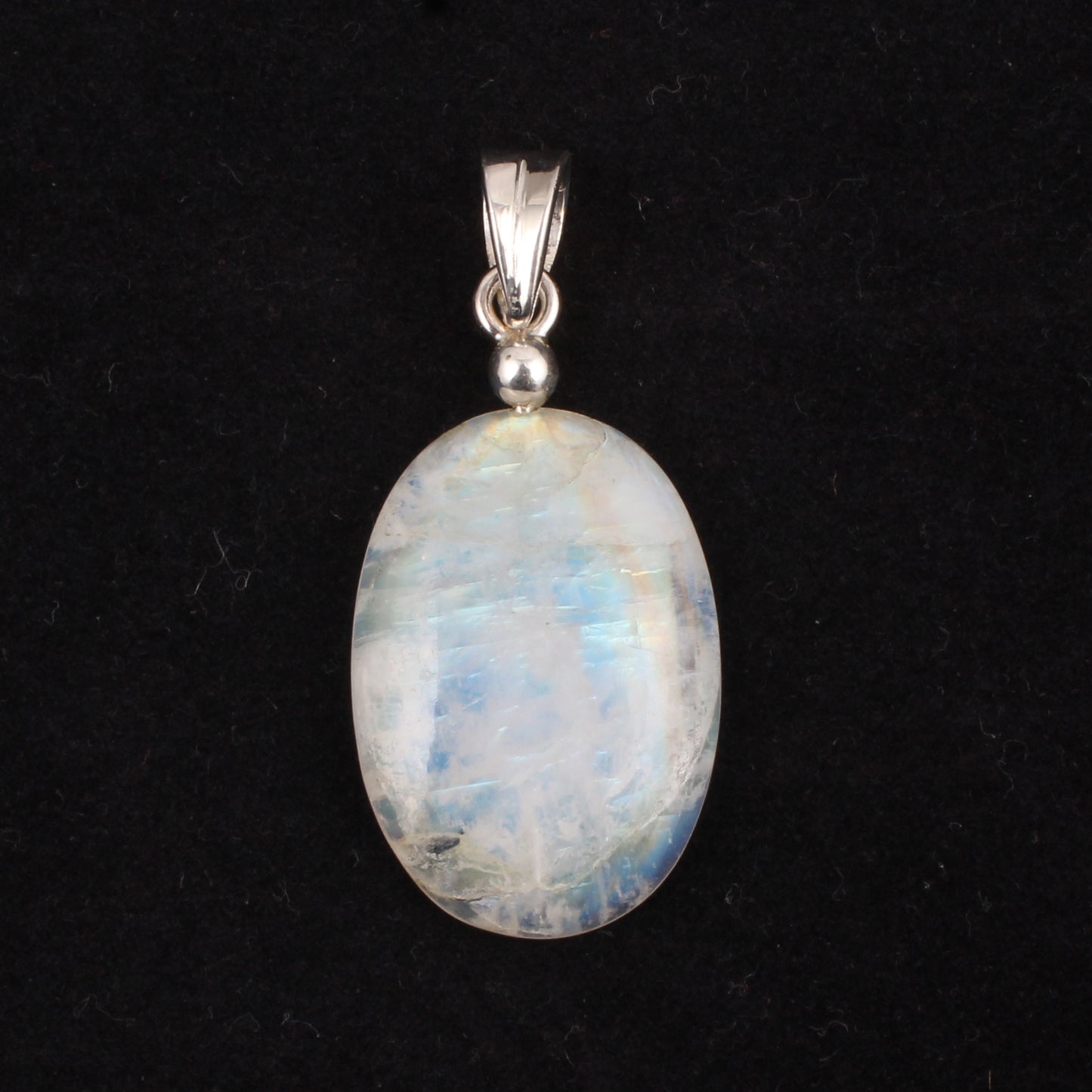 Rainbow Moonstone Clasp Pendant Handmade 925 Sterling Silver Natural Flashy Gemstone Pendant