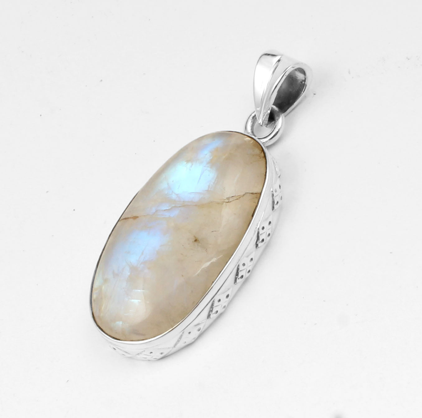 White Rainbow Sterling Silver Pendant