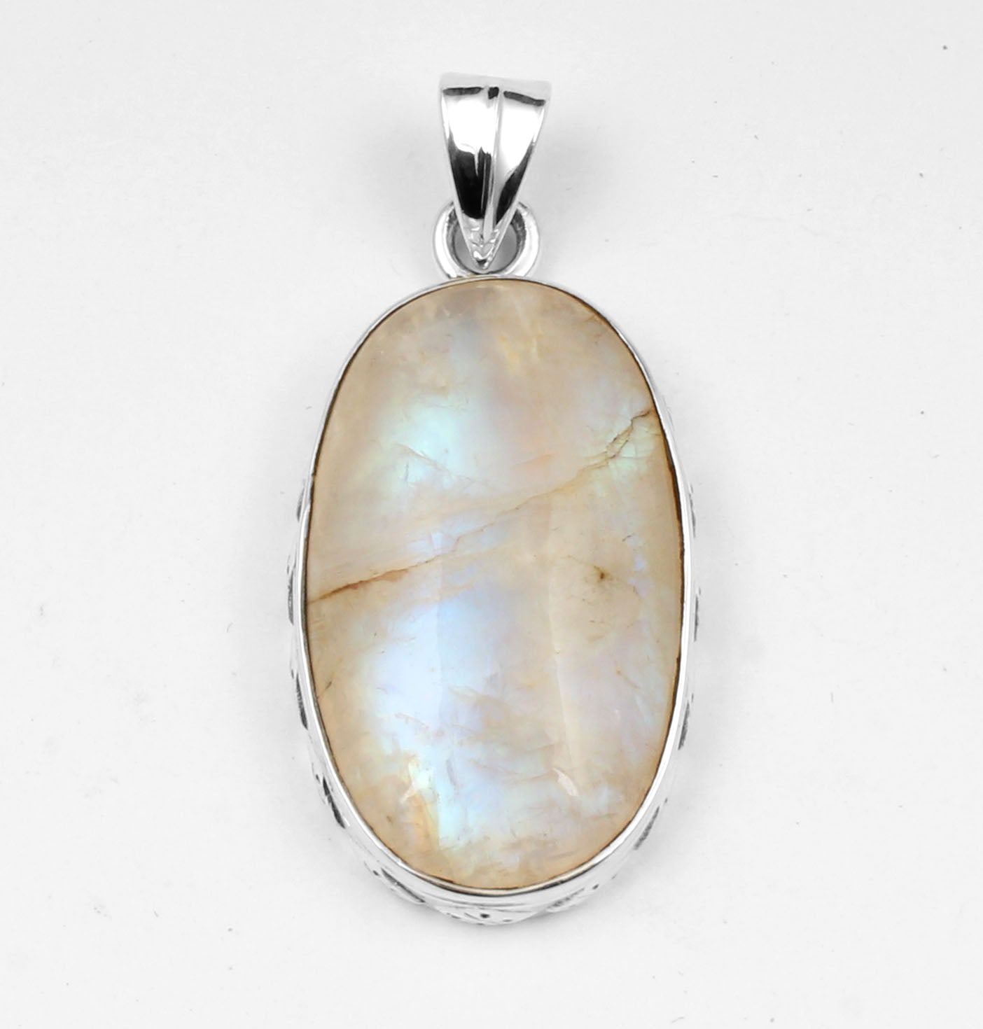 White Rainbow Sterling Silver Pendant