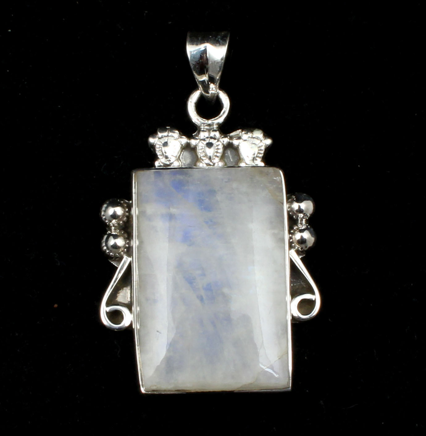 White Rainbow Sterling Silver Pendant