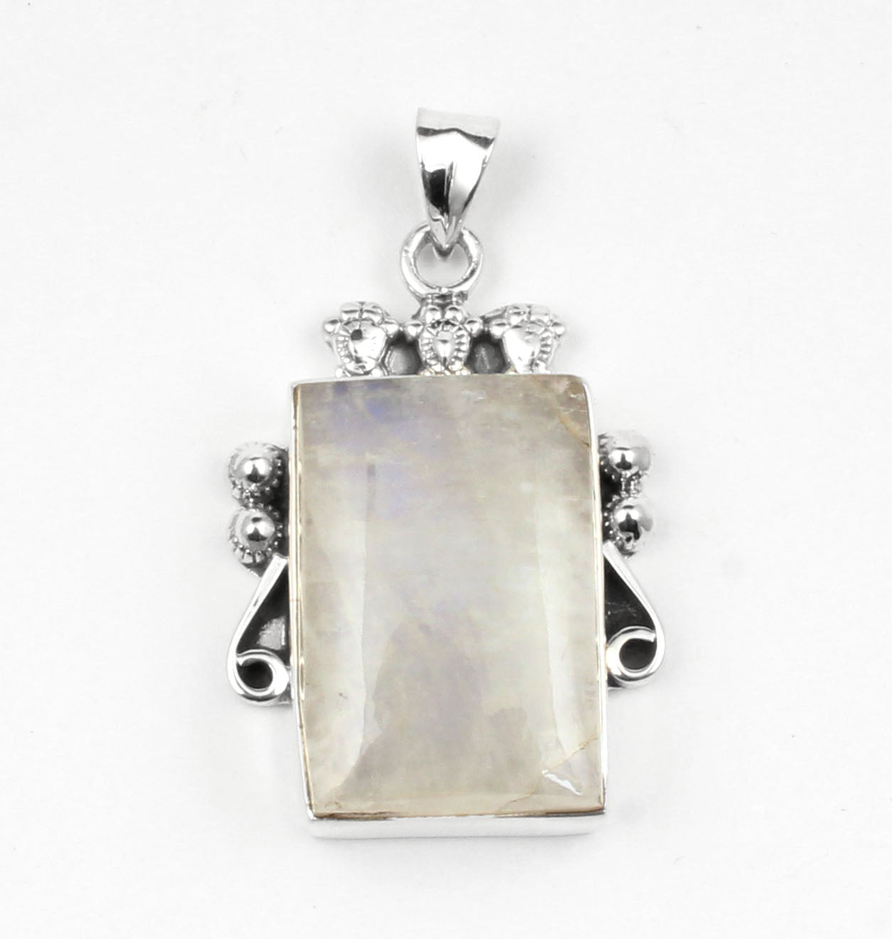 White Rainbow Sterling Silver Pendant