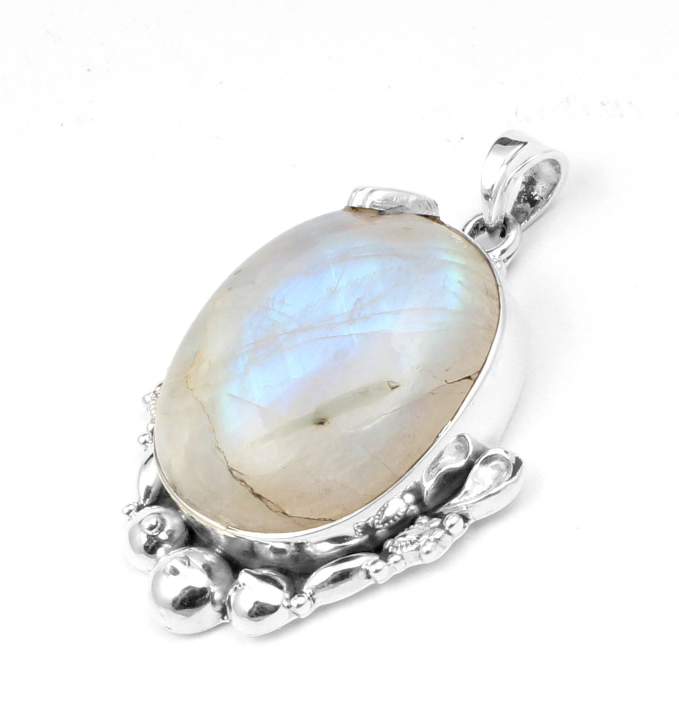 White Rainbow Sterling Silver Pendant