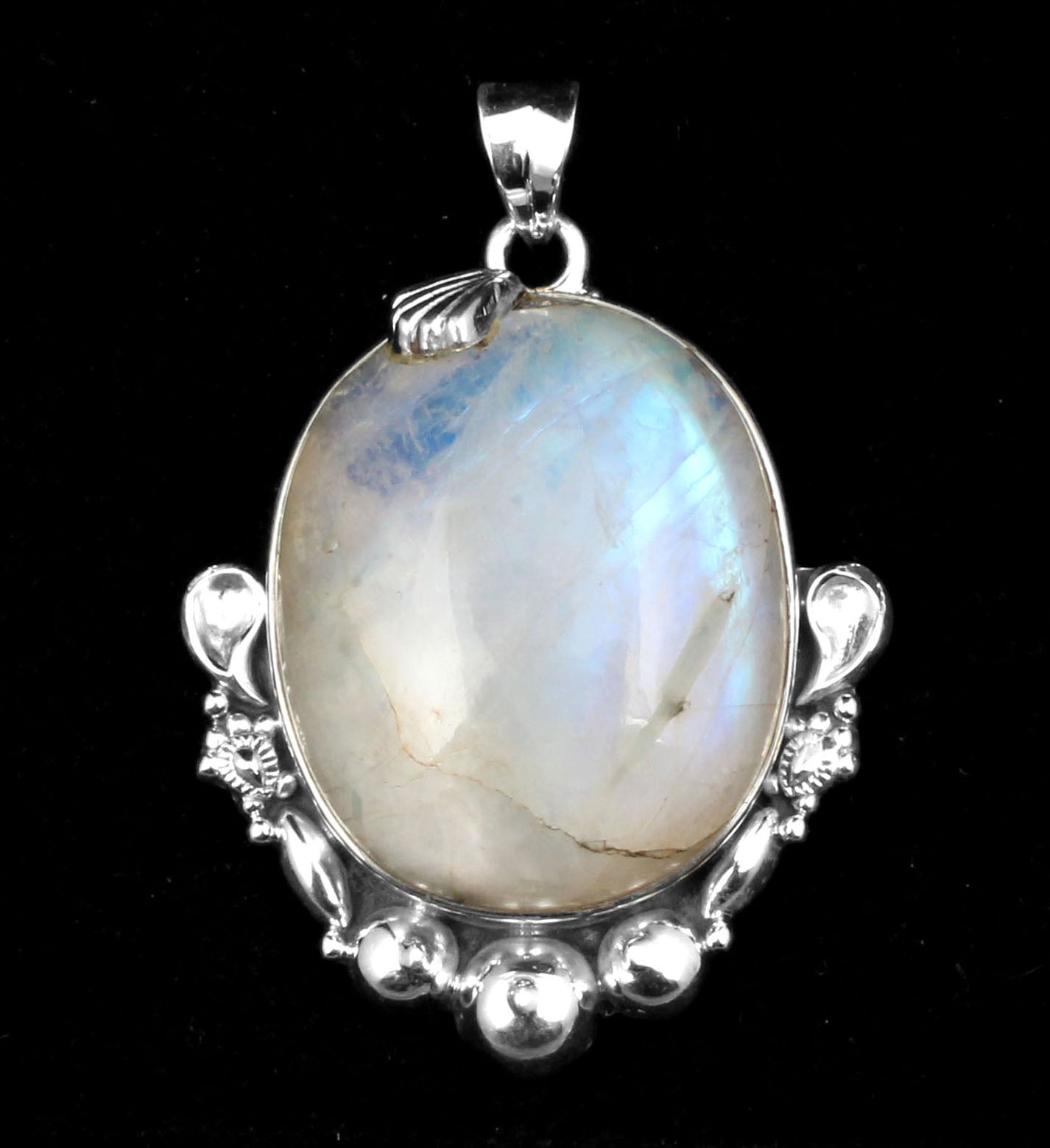 White Rainbow Sterling Silver Pendant