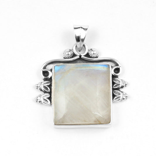 White Rainbow Sterling Silver Pendant