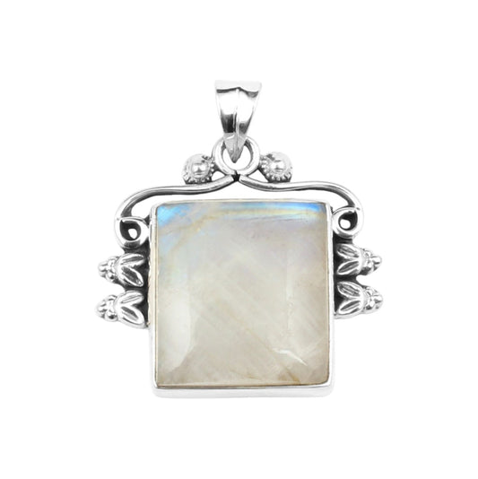 Designer Rainbow Moonstone Pendant 925 Sterling Silver Handmade Gemstone Jewelry Gift For Women and Girls