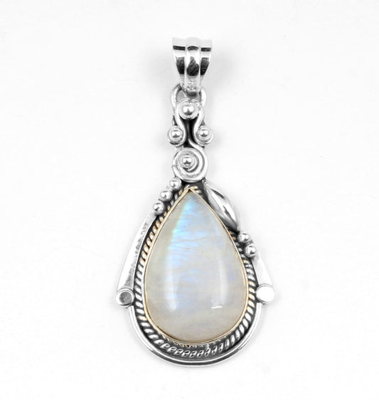 White Rainbow Sterling Silver Pendant