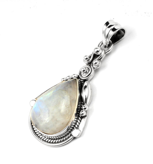 White Rainbow Sterling Silver Pendant