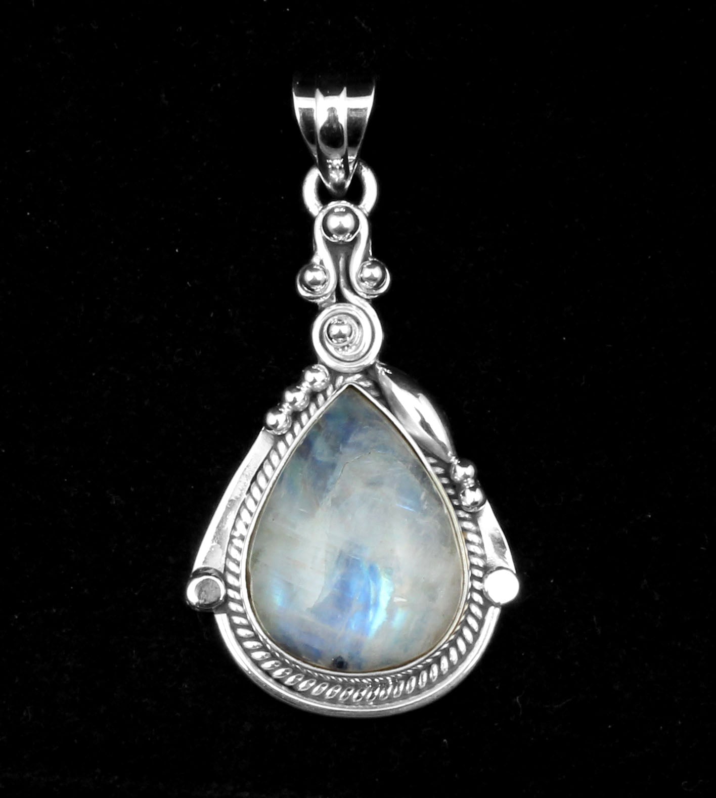 White Rainbow Sterling Silver Pendant