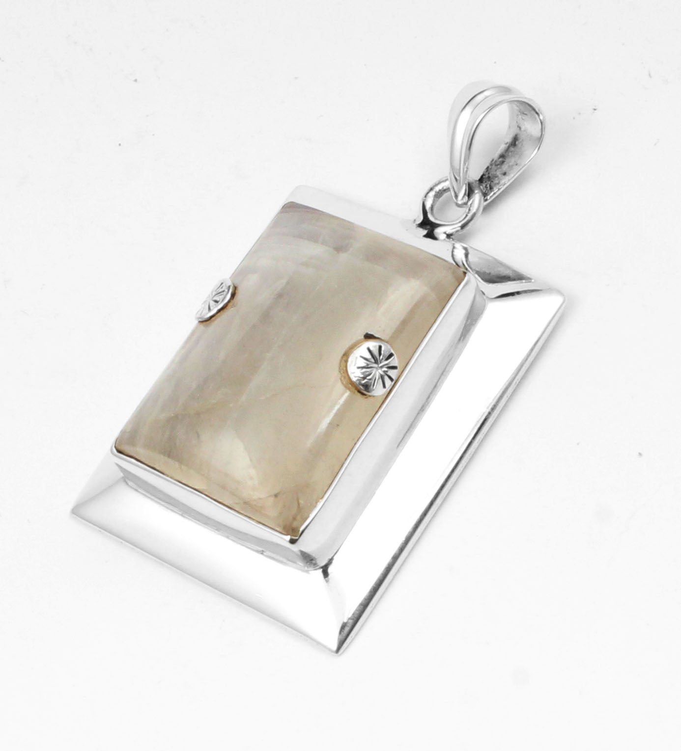 White Rainbow Sterling Silver Pendant