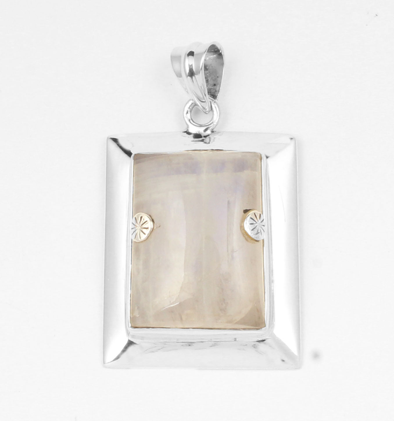 White Rainbow Sterling Silver Pendant