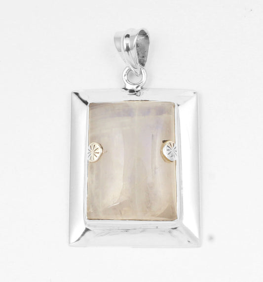 White Rainbow Sterling Silver Pendant