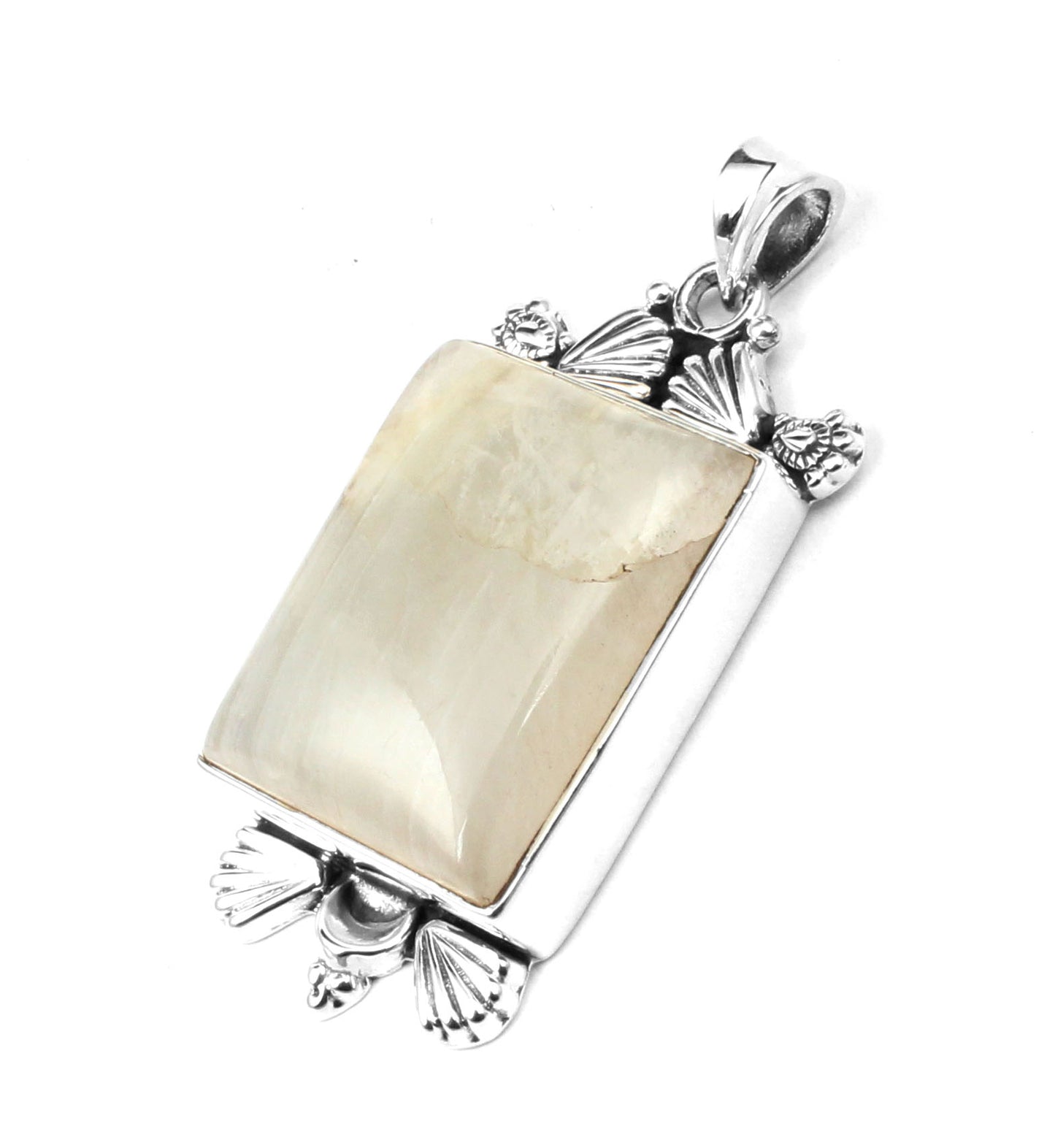 Designer Rainbow Moonstone 925 Sterling Silver Pendant For Women Girls Natural Gemstone Handmade Pendant