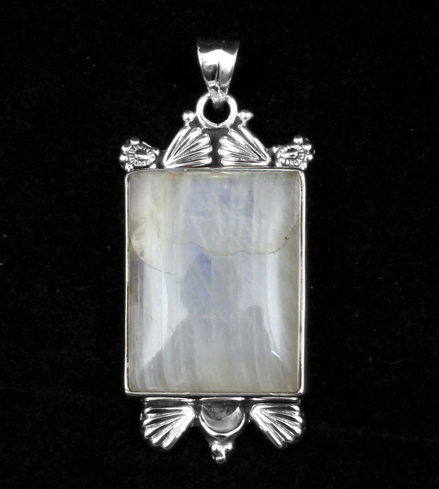 Designer Rainbow Moonstone 925 Sterling Silver Pendant For Women Girls Natural Gemstone Handmade Pendant