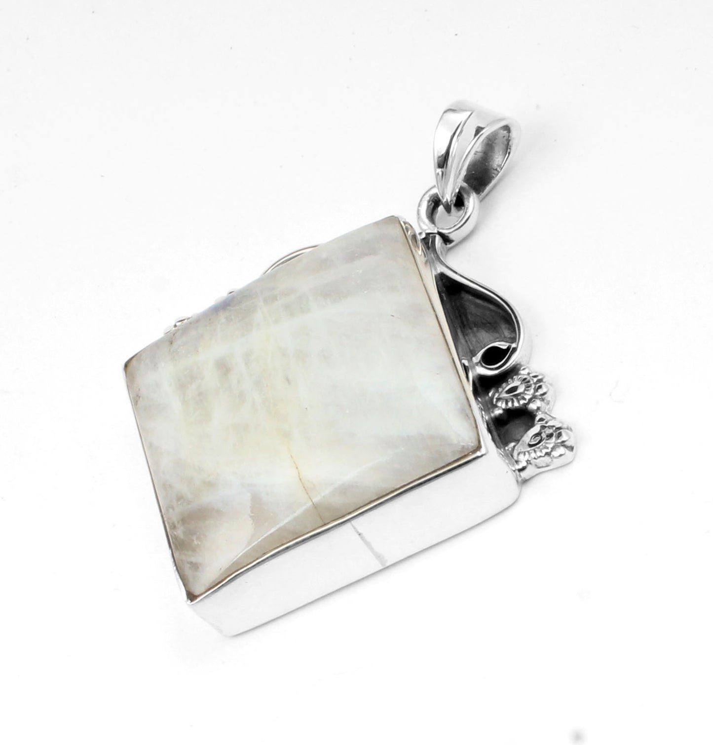 Rainbow Moonstone 925 Sterling Silver Pendant For Women Girls Natural Gemstone Handmade Pendant