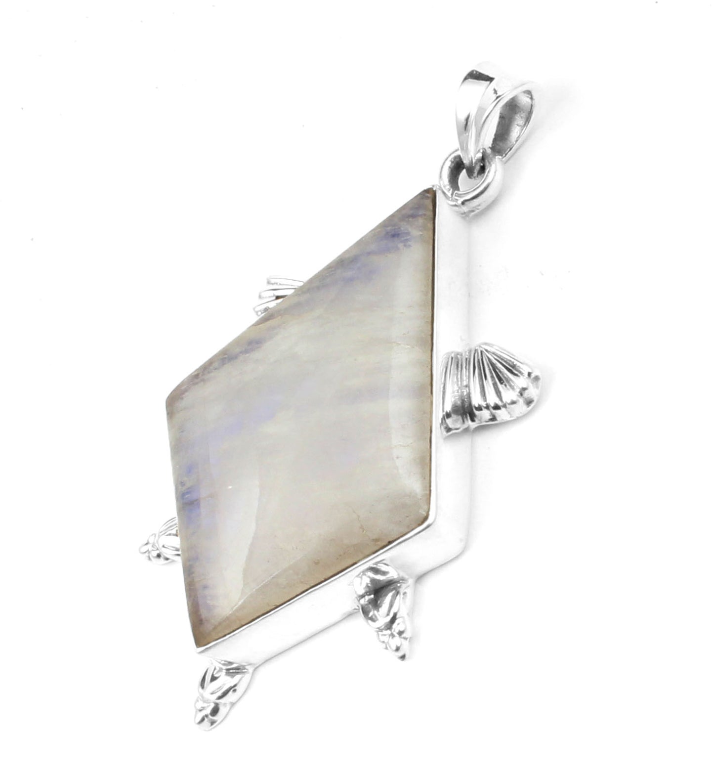 Rainbow Moonstone 925 Sterling Silver Pendant For Women Girls Natural Gemstone Handmade Pendant Gift For Her