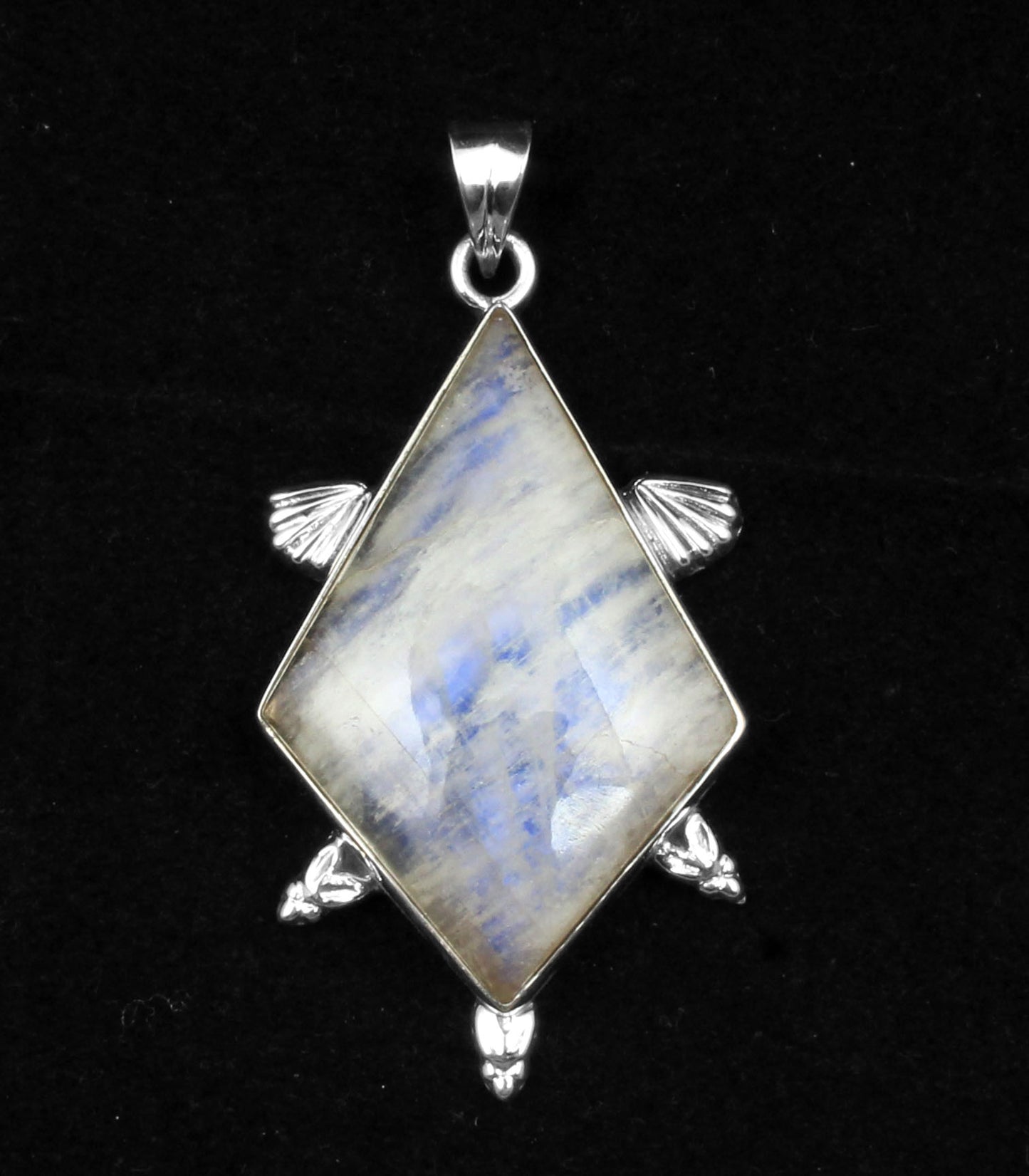 Rainbow Moonstone 925 Sterling Silver Pendant For Women Girls Natural Gemstone Handmade Pendant Gift For Her