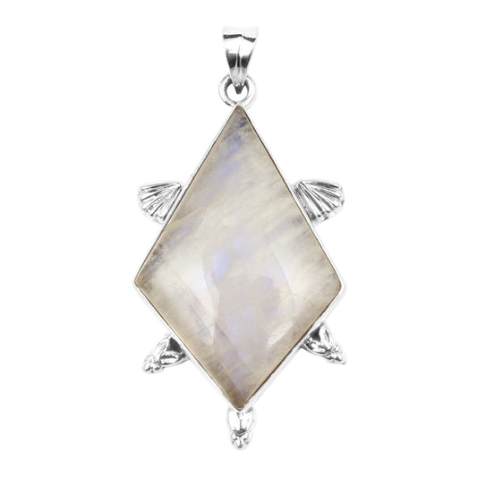 Rainbow Moonstone 925 Sterling Silver Pendant For Women Girls Natural Gemstone Handmade Pendant Gift For Her