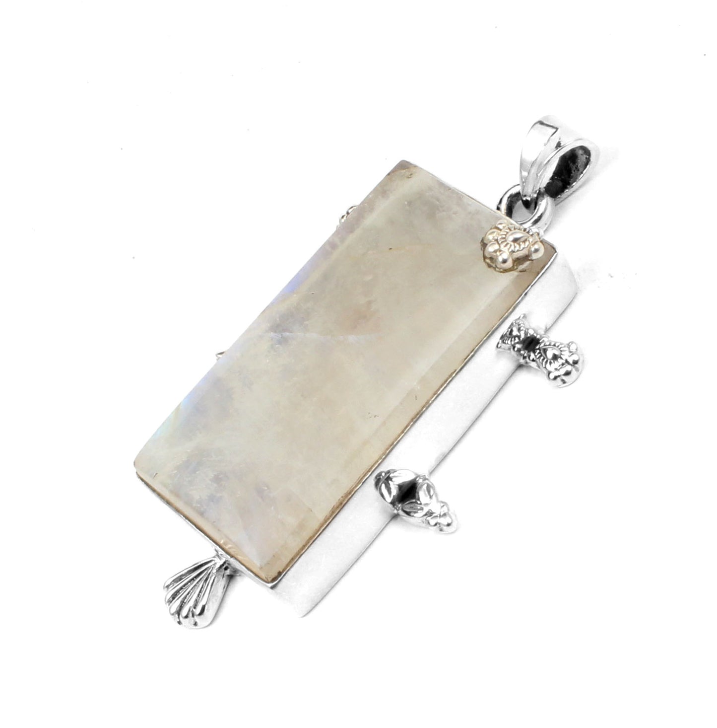 Moonstone Pendant 925 Sterling Silver Pendant Handmade Chunky Gemstone Pendant Statement June Bithstone Jewelry