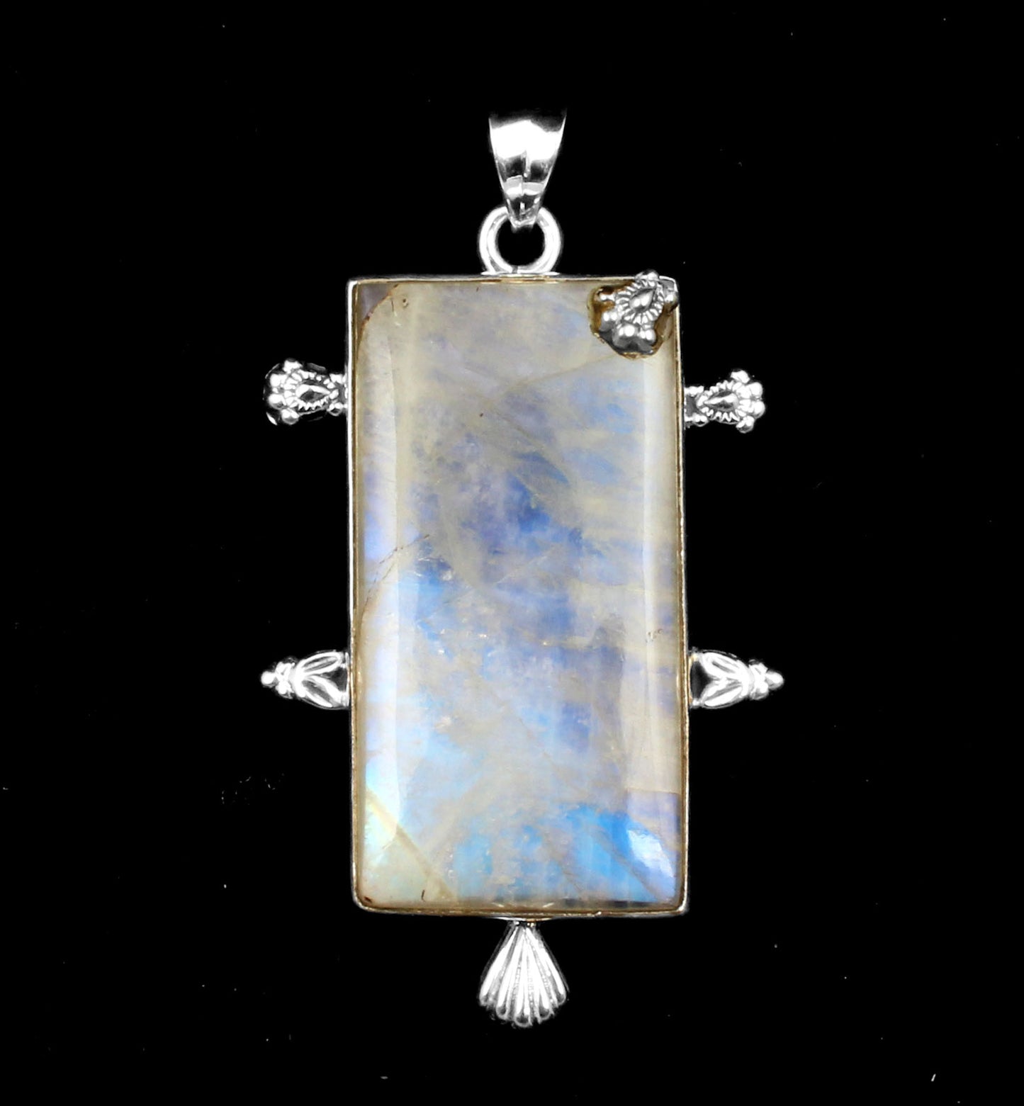 Moonstone Pendant 925 Sterling Silver Pendant Handmade Chunky Gemstone Pendant Statement June Bithstone Jewelry
