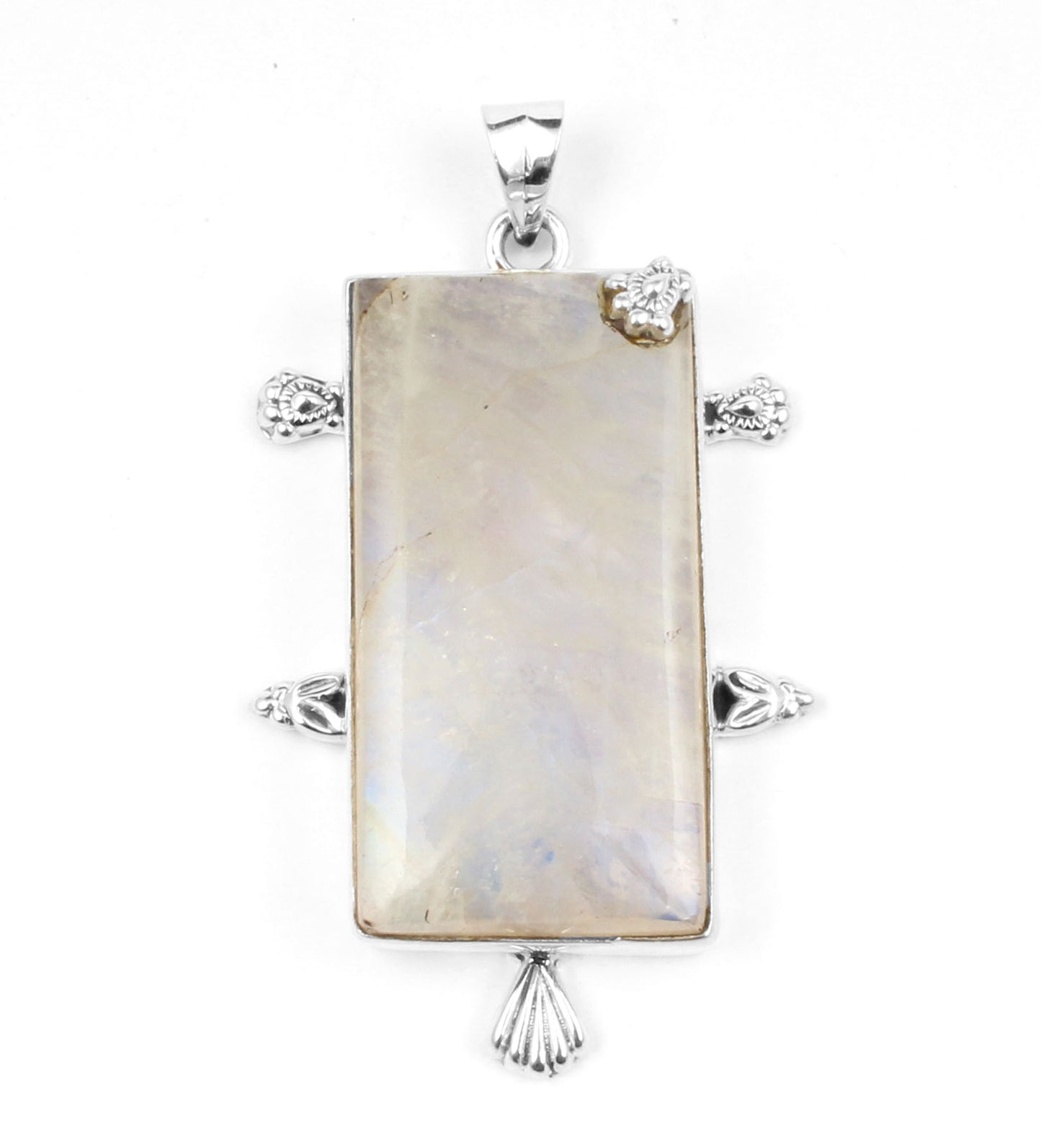 Moonstone Pendant 925 Sterling Silver Pendant Handmade Chunky Gemstone Pendant Statement June Bithstone Jewelry