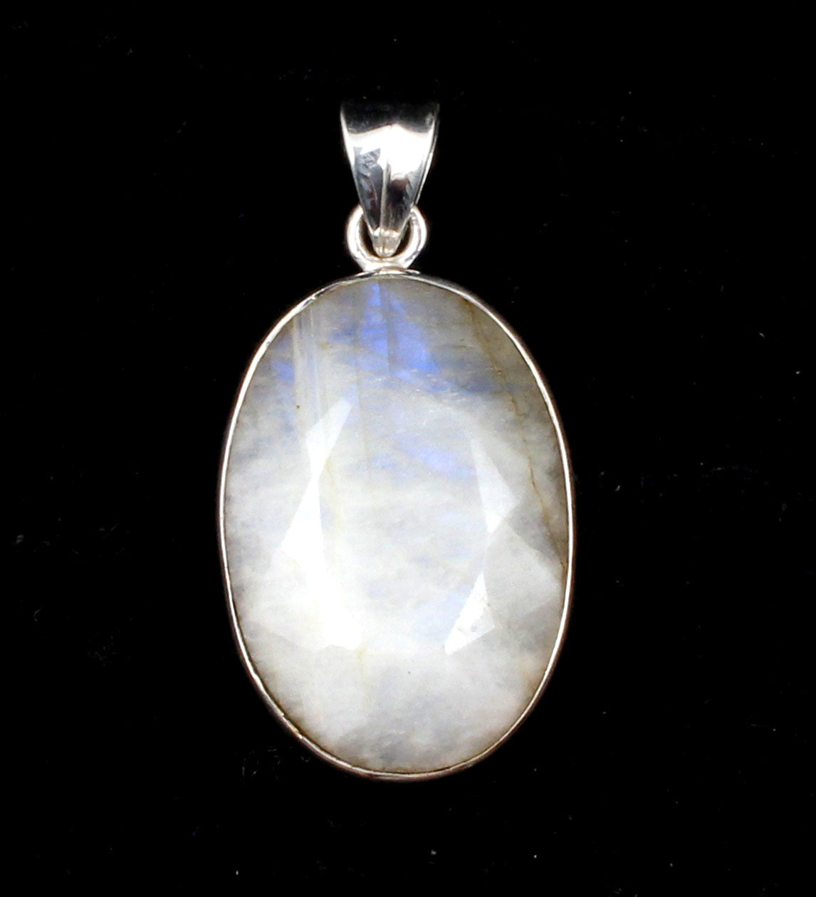 Faceted Rainbow Moonstone Pendant 925 Sterling Silver Pendant Handmade Chunky Gemstone Pendant June Bithstone Jewelry