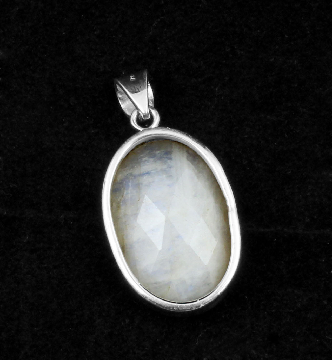 Faceted Rainbow Moonstone Pendant 925 Sterling Silver Pendant Handmade Chunky Gemstone Pendant June Bithstone Jewelry