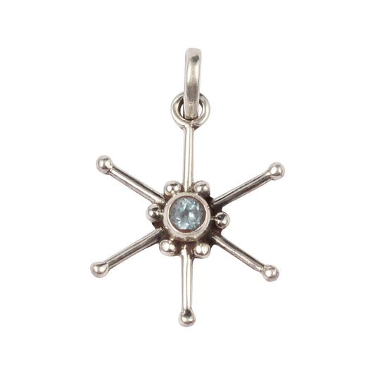Star Shape Blue Topaz Pendant Healing Gemstone Handmade 925 Sterling Silver Pendant Gift For Her December Birthstone