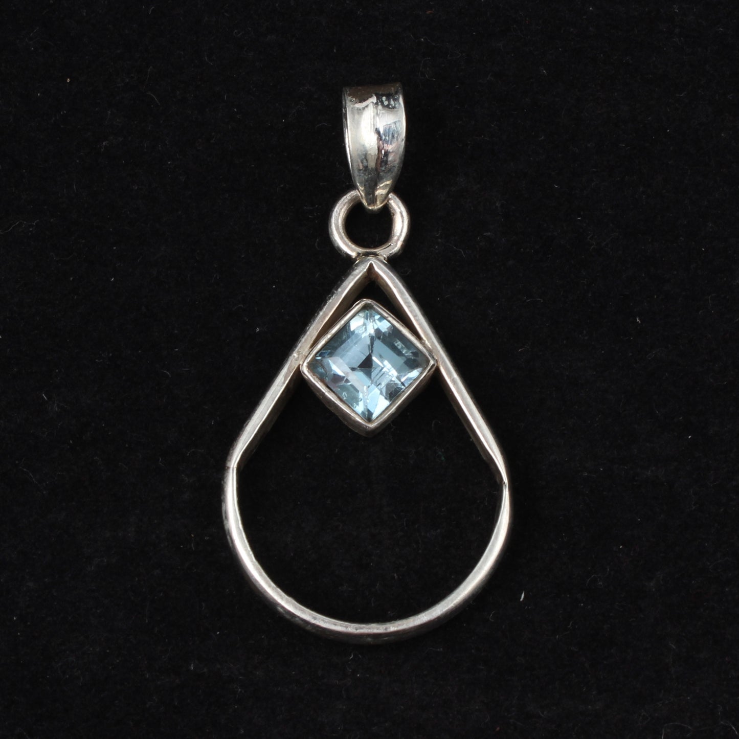 Blue Topaz Pendant Faceted Gemstone Pear Shape 925 Sterling Silver Pendant Gift For Her December Birthstone Jewelry