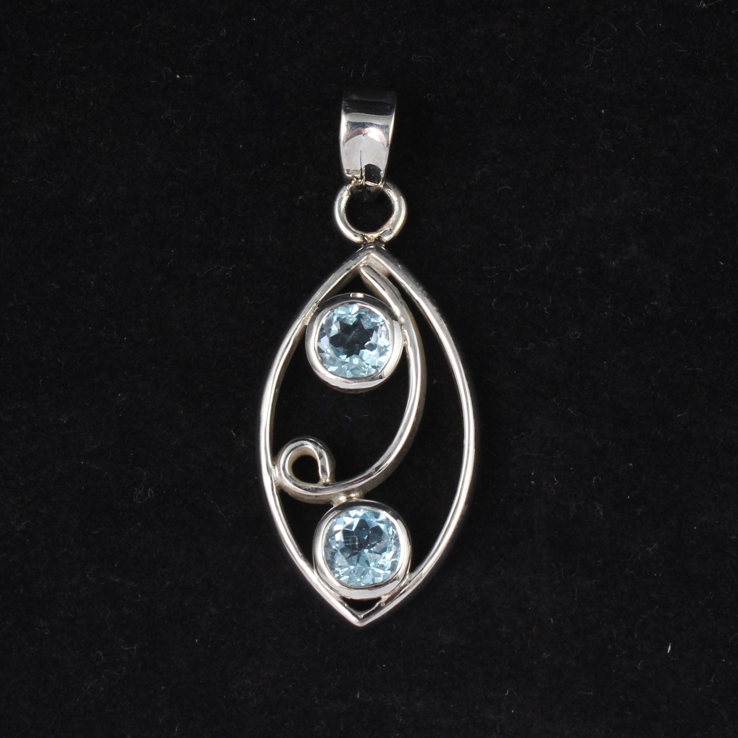 Blue Topaz Pendant Faceted Gemstone Designer 925 Sterling Silver Pendant Gift For Her December Birthstone Jewelry