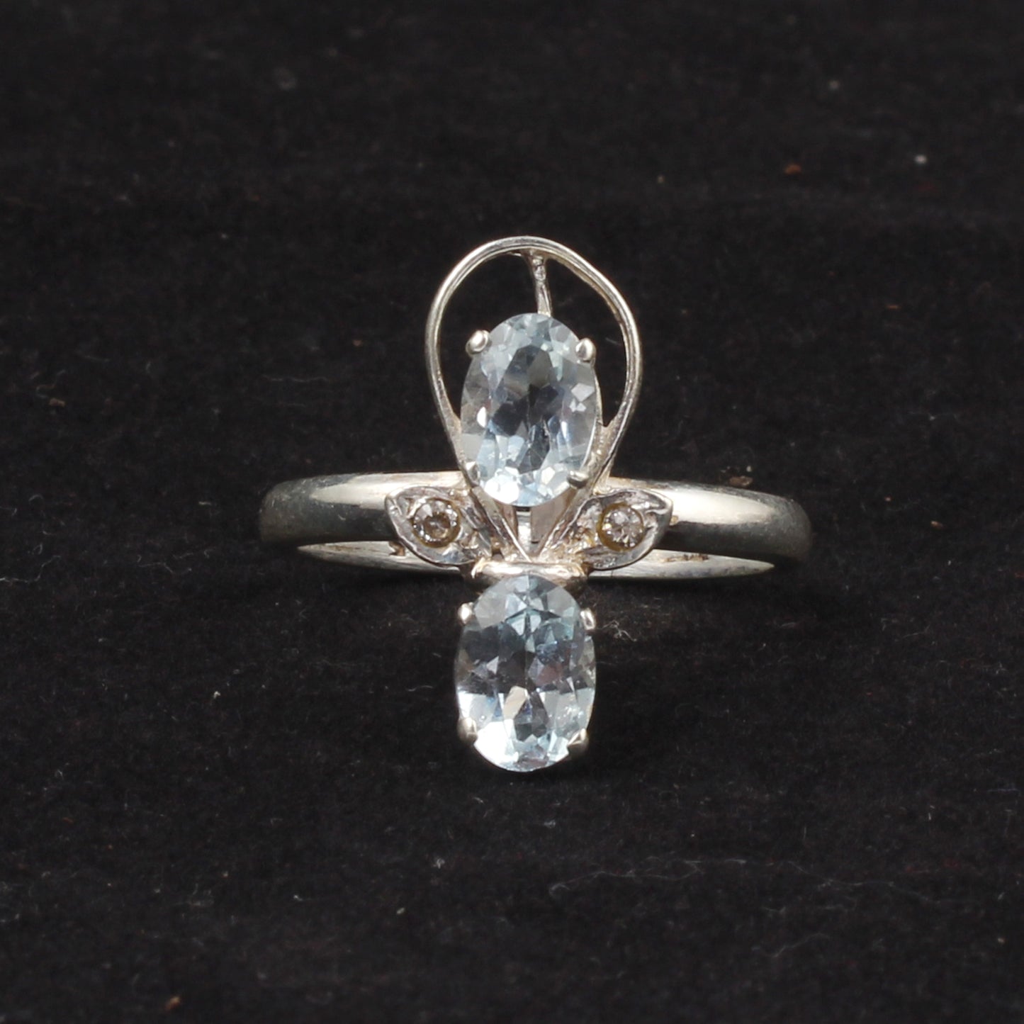 Blue Topaz Ring with CZ Handmade Designer Prong Setting 925 Sterling Silver December Birthstone Ring