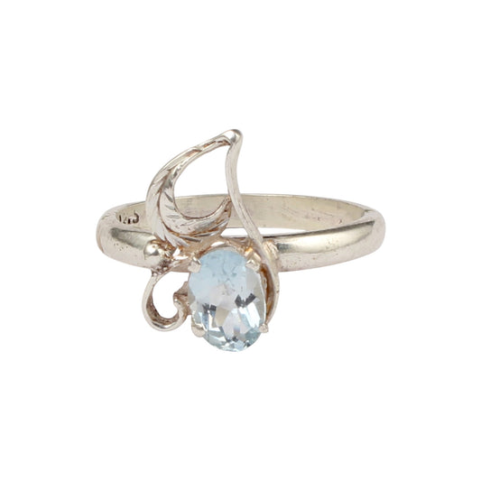 Blue Topaz Bohemian Ring Handmade Designer Charm 925 Sterling Silver Ring December Birthstone Jewelry