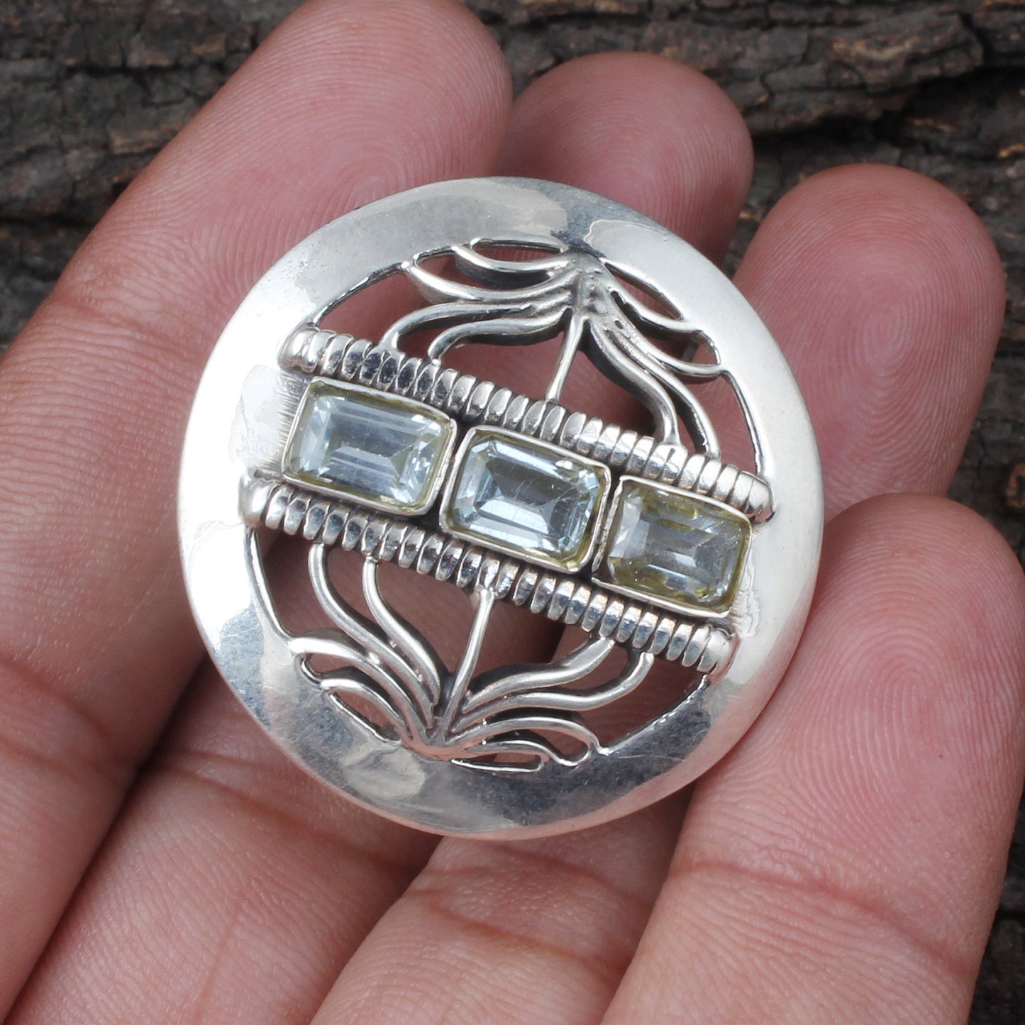 Natural Blue Topaz Ring Handmade Designer Boho 925 Sterling Silver Artisan Gemstone Ring Birthstone Jewelry