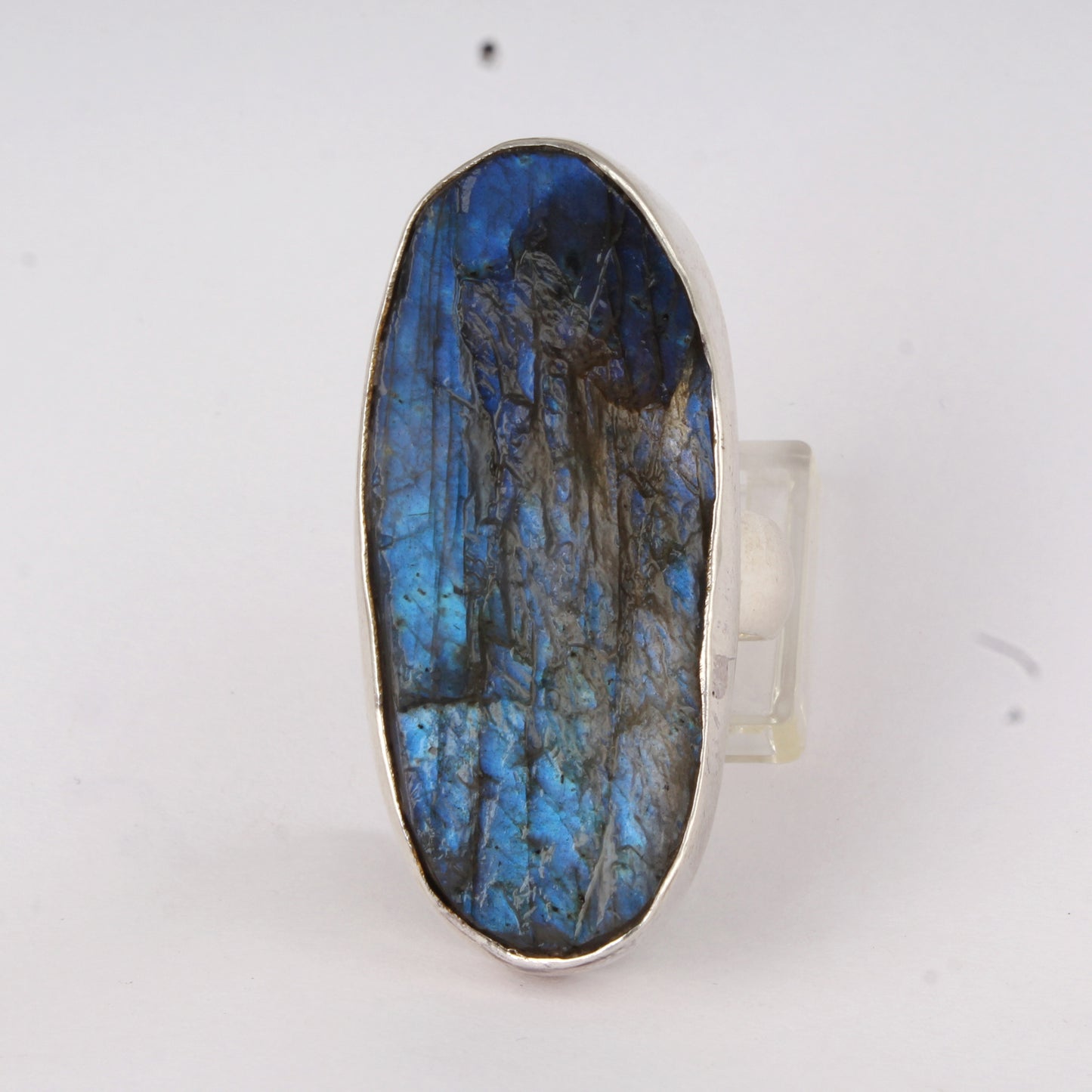 Heavy Rough Labradorite Ring 925 Sterling Silver Natural Gemstone Ring Handcrafted Raw Stone Jewelry