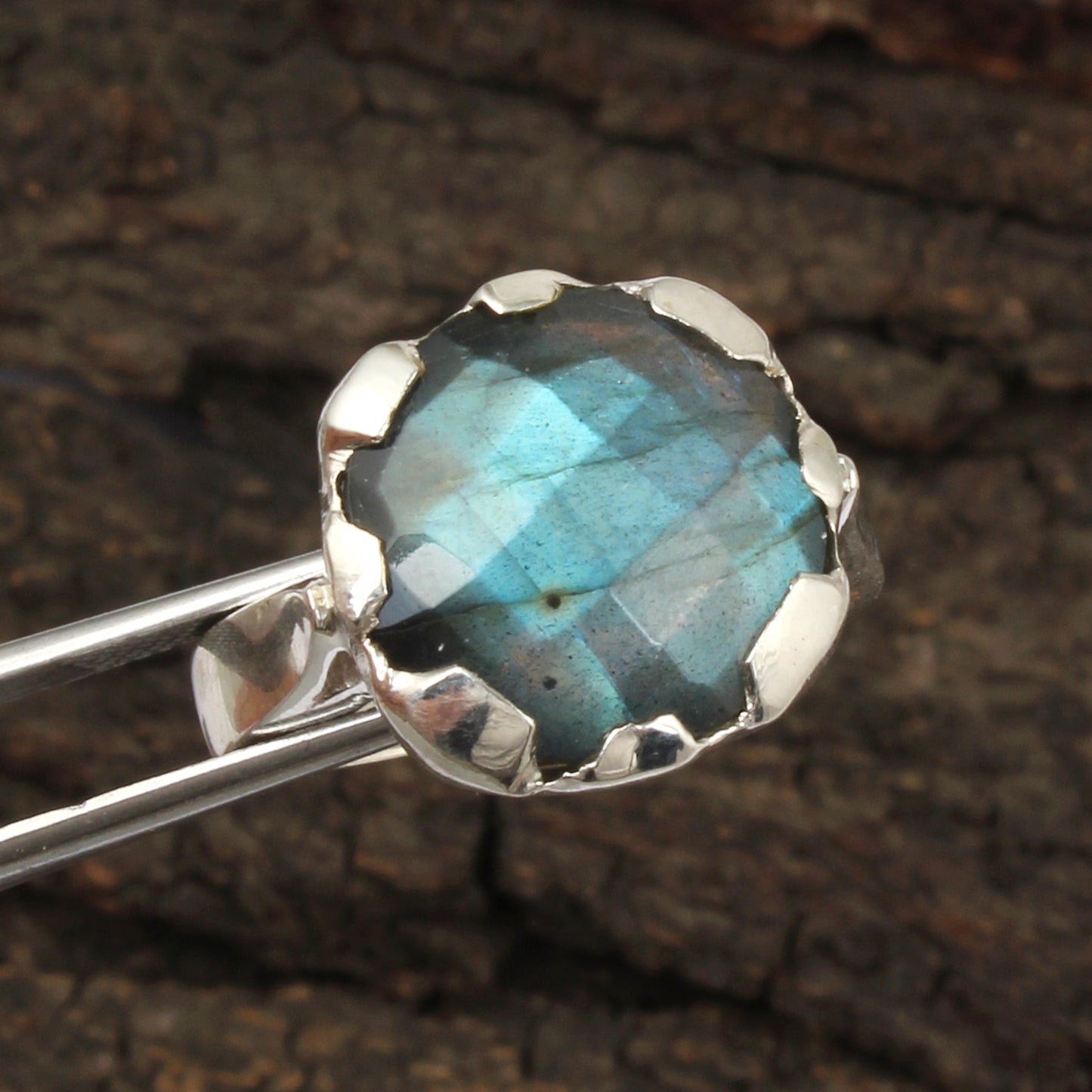 Labradorite Solitaire Ring Handmade 925 Sterling Silver Natural Gemstone Prong Setting Ring