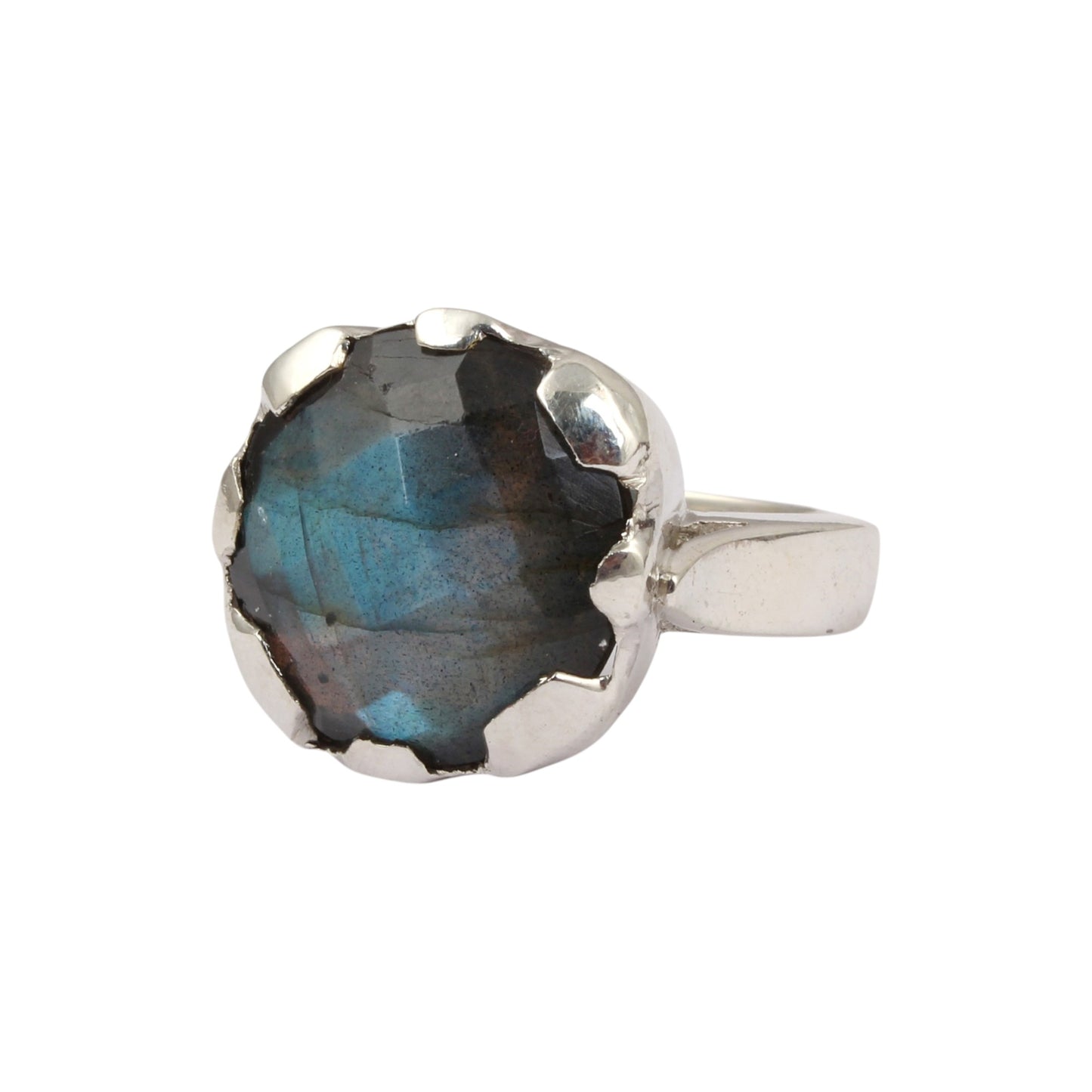 Labradorite Solitaire Ring Handmade 925 Sterling Silver Natural Gemstone Prong Setting Ring