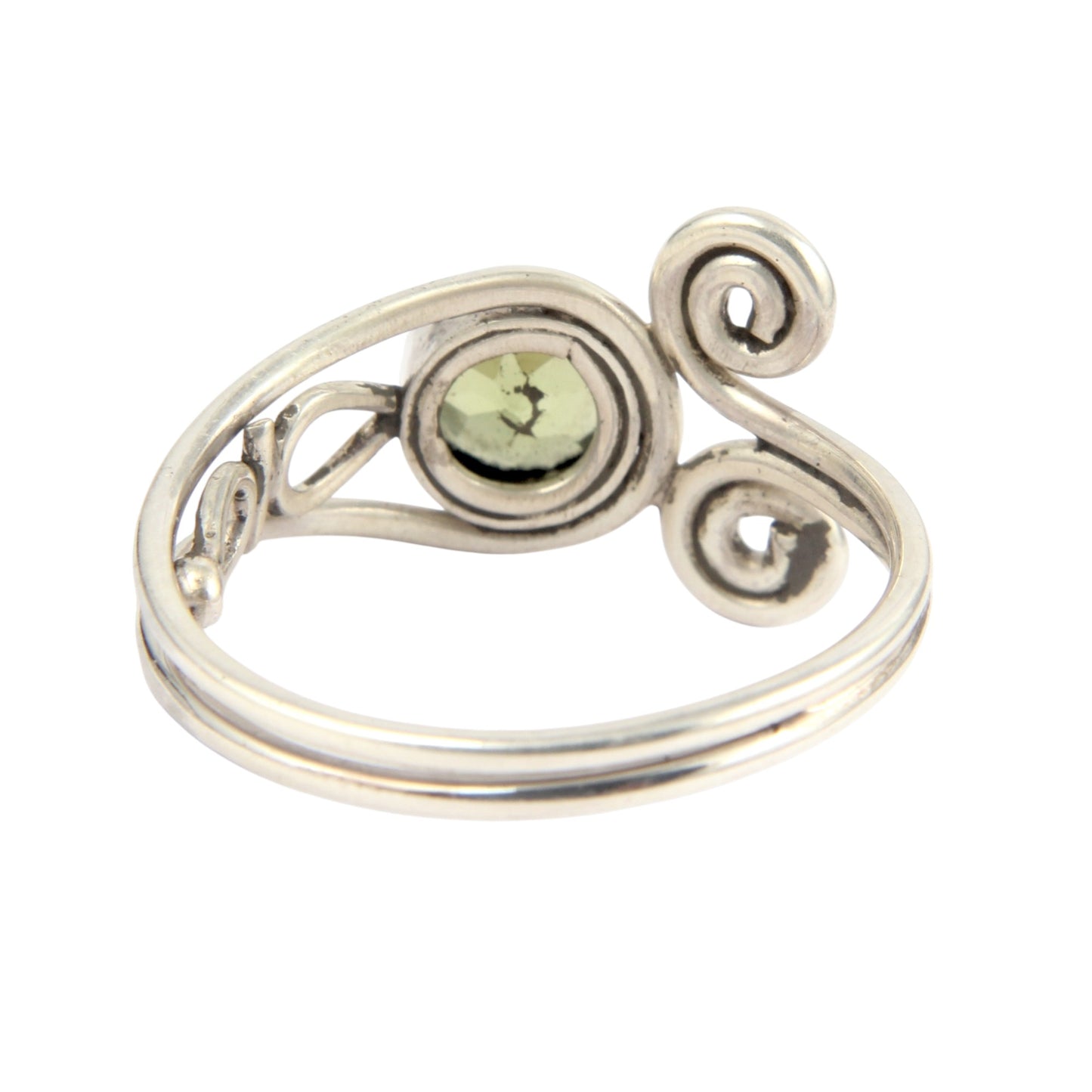 Boho Peridot Ring 925 Sterling Silver Handmade Faceted Gemstone Ring