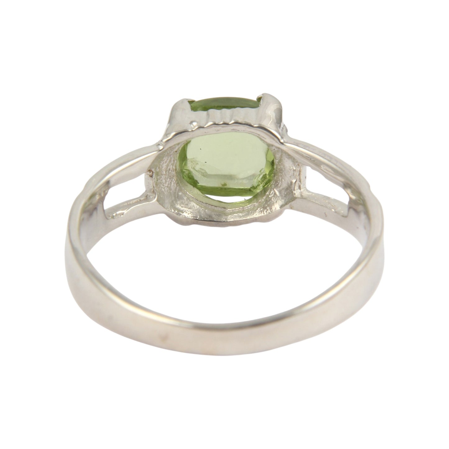 Cushion Peridot Ring Handmade 925 Sterling Silver Lightweight Prong Setting Jewelry