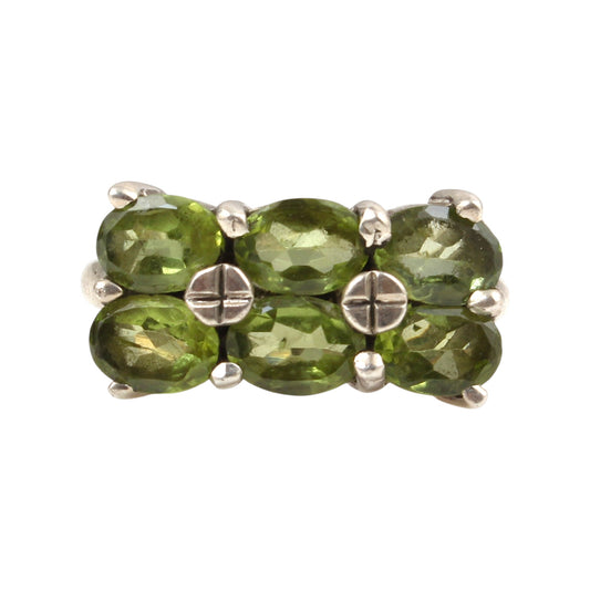 Multi Peridot Ring Handmade 925 Sterling Silver August Birthstone Ring Faceted Oval Gemstone Prong Setting Ring