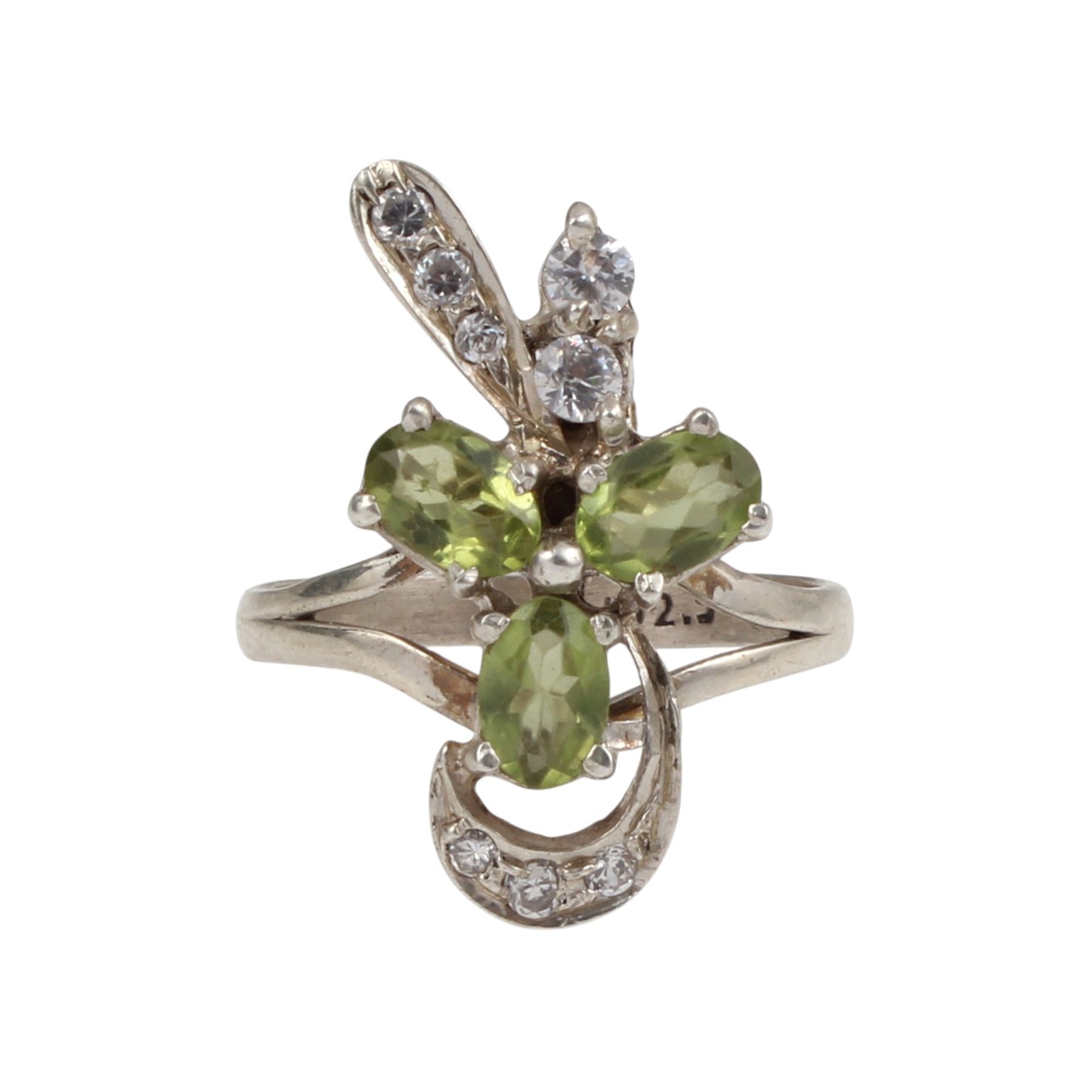 Peridot Ring with Cubiz Zirconia Handmade 925 Sterling Silver August Birthstone Ring Prong Setting Jewelry
