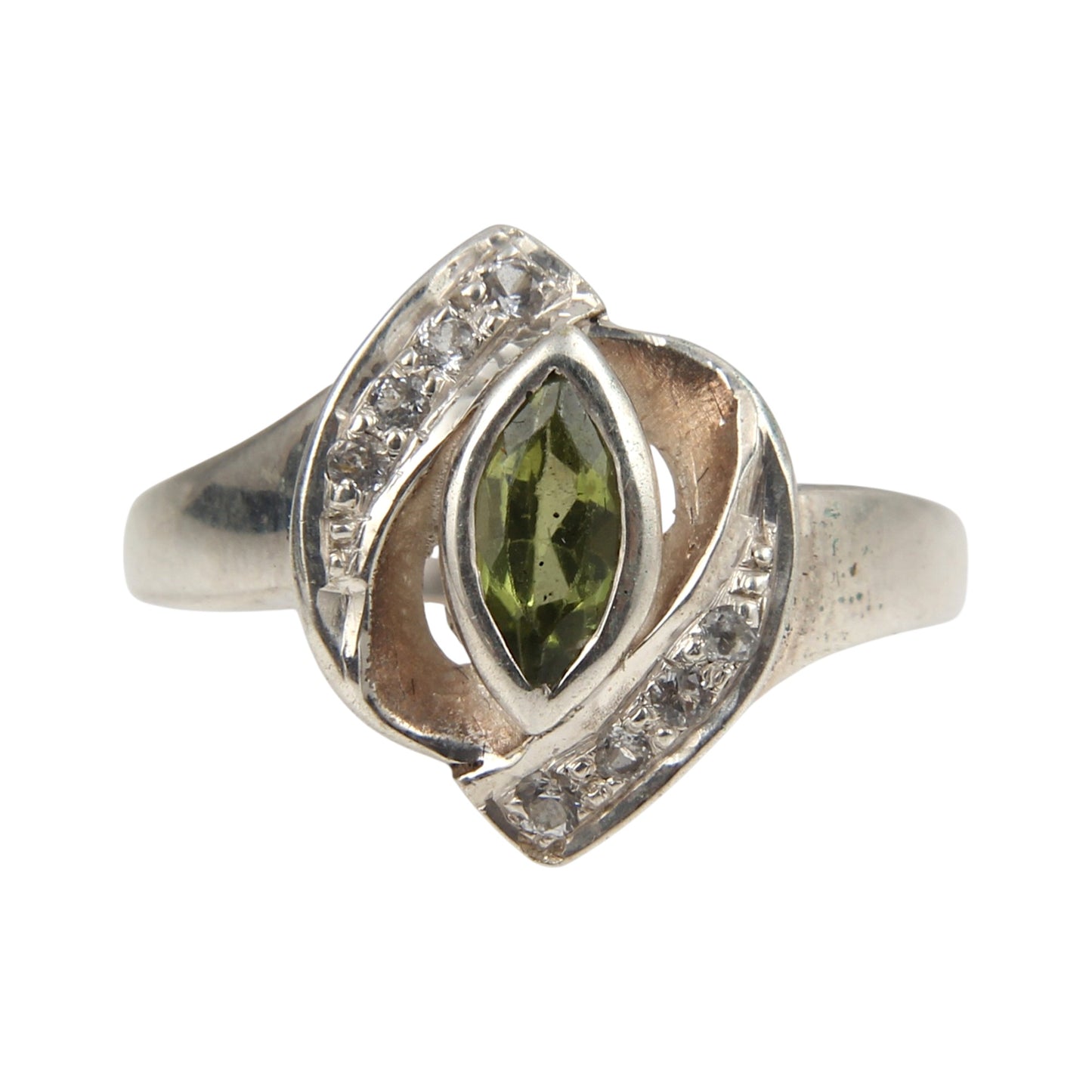 Natural Peridot Ring with Cubiz Zirconia Handmade Designer 925 Sterling Silver August Birthstone Ring