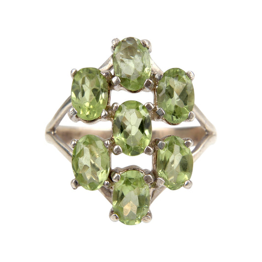 Multi Oval Peridot Ring Handmade 925 Sterling Silver August Birthstone Ring Prong Setting Jewelry