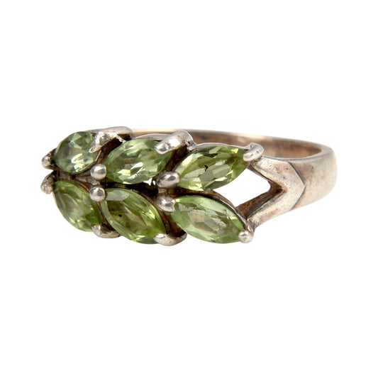 Multi Peridot Ring Handmade 925 Sterling Silver August Birthstone Ring Faceted Marquise Gemstone Prong Setting Ring