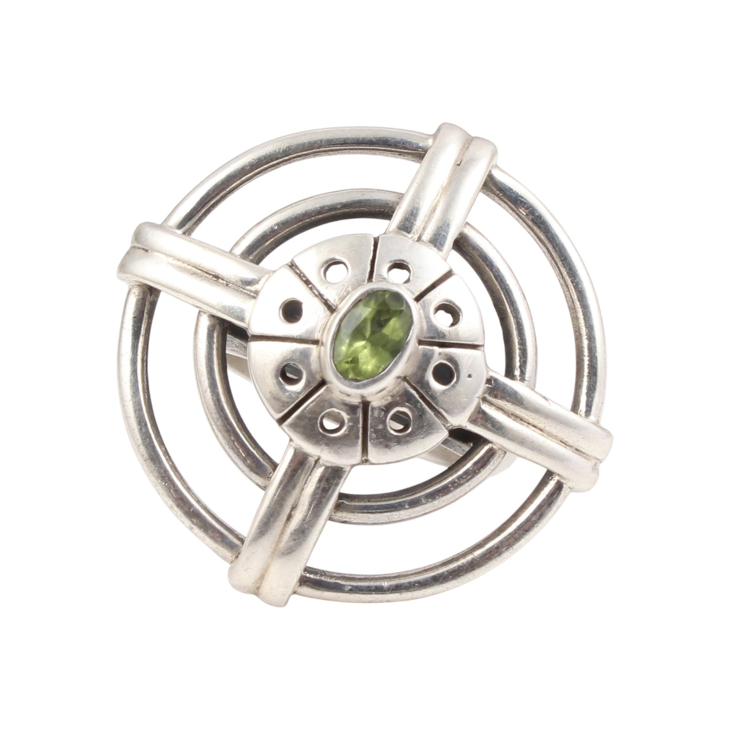 Geometric Style Peridot Ring Handmade Designer 925 Sterling Silver Cocktail Ring August Birthstone Jewelry Gift For Her