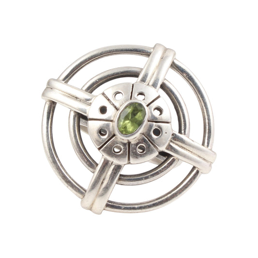 Geometric Style Peridot Ring Handmade Designer 925 Sterling Silver Cocktail Ring August Birthstone Jewelry Gift For Her