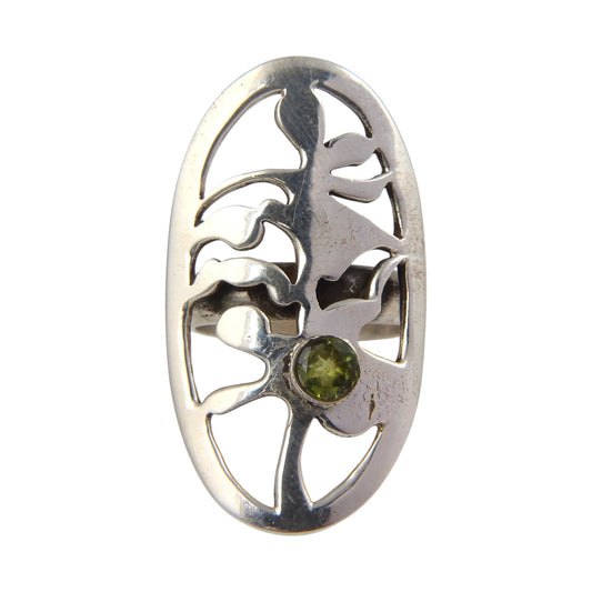 Peridot Ring 925 Sterling Silver Handmade Natural Faceted Gemstone Oval Ring August Birthstone Jewelry Rings For Women