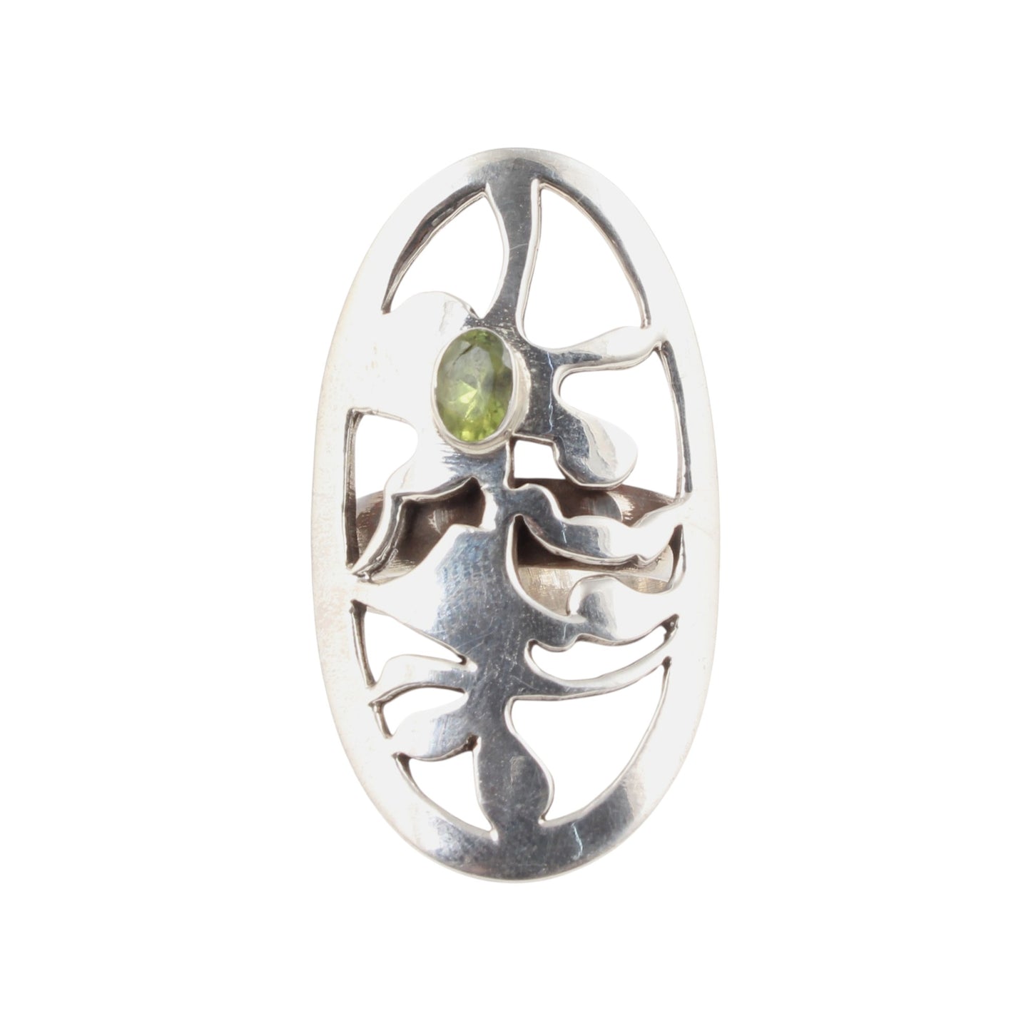 925 Sterling Silver Handmade Natural Faceted Peridot Gemstone Oval Ring August Birthstone Jewelry Rings For Women