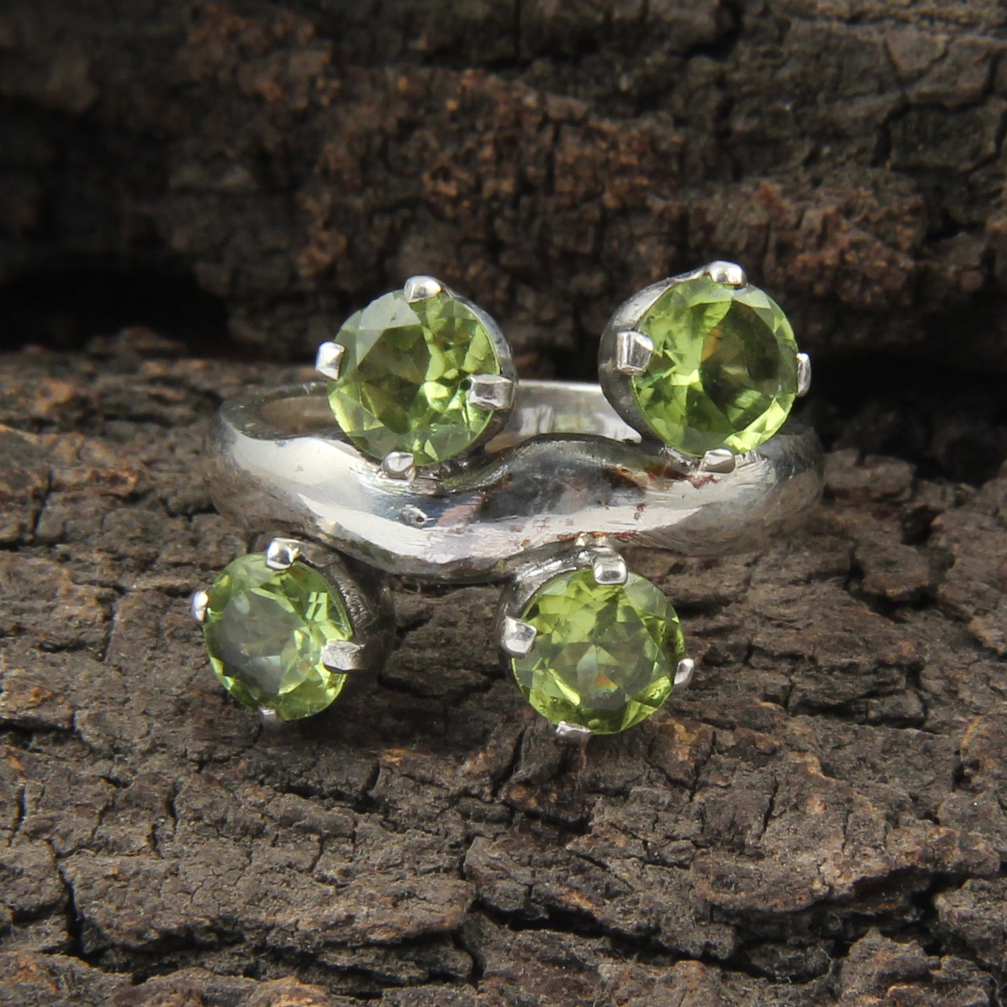 Peridot Ring 925 Sterling Silver Handmade Prong Setting Gemstone Ring August Birthstone Jewelry Rings For Women