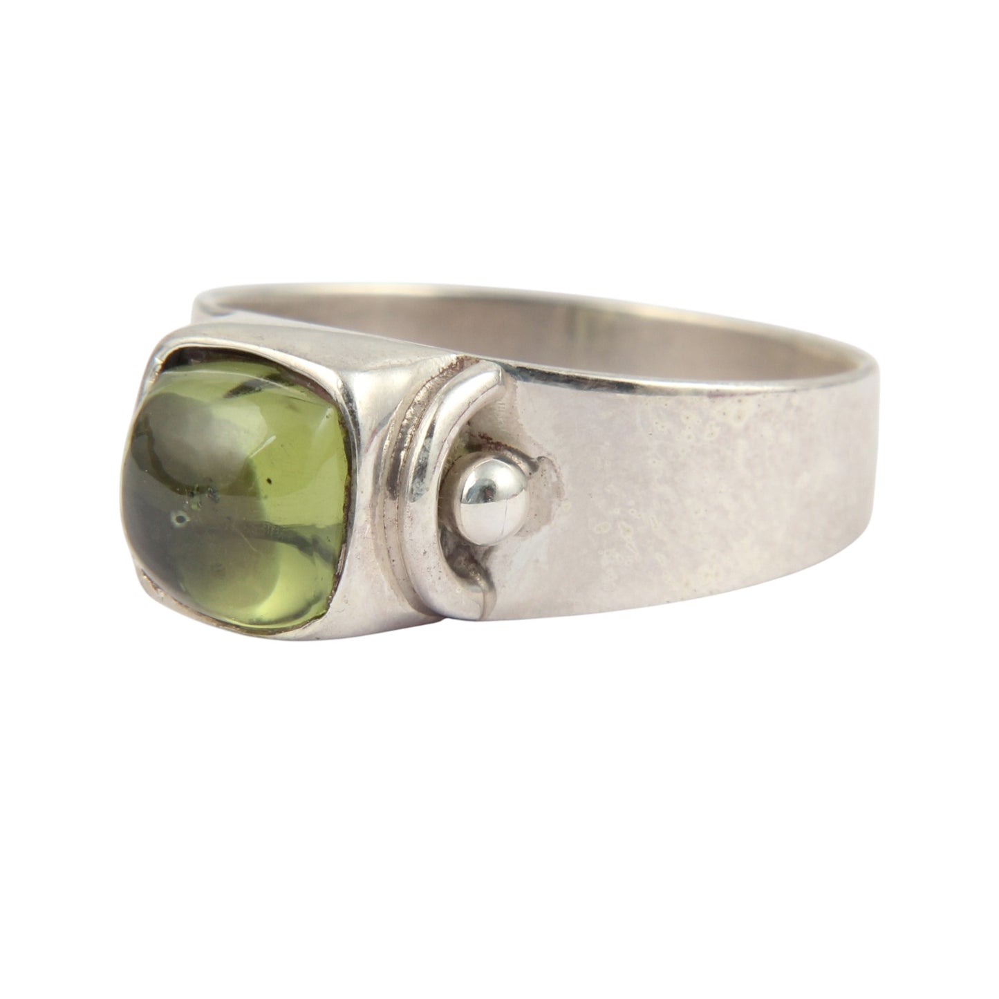 Natural Peridot Ring 925 Sterling Silver Handcrafted Cushion Shape Stone Ring